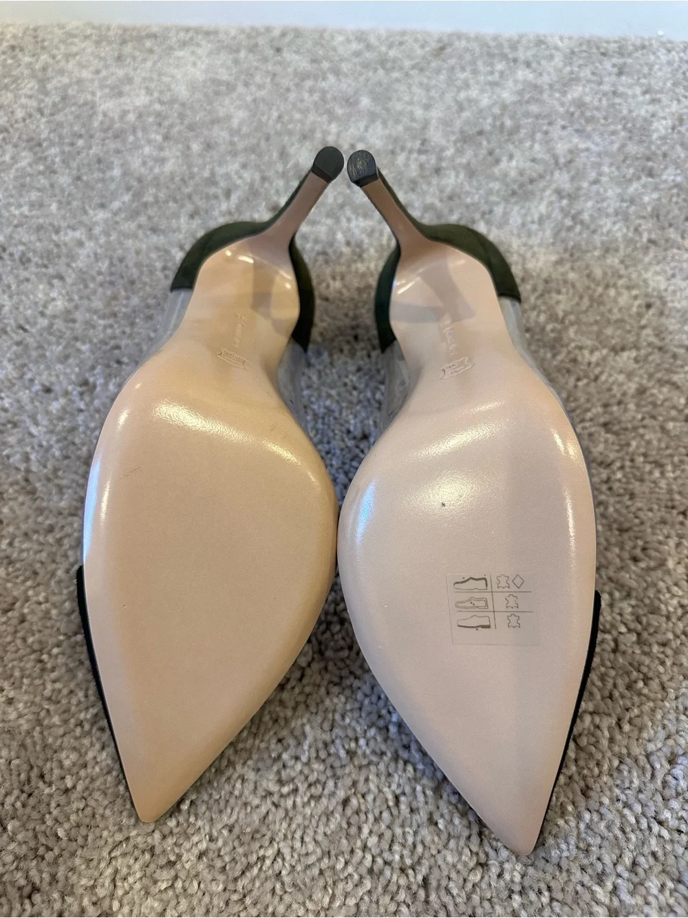 Gianvito Rossi Plexi Clear-Panel Stiletto Pump in Black and Olive Suede